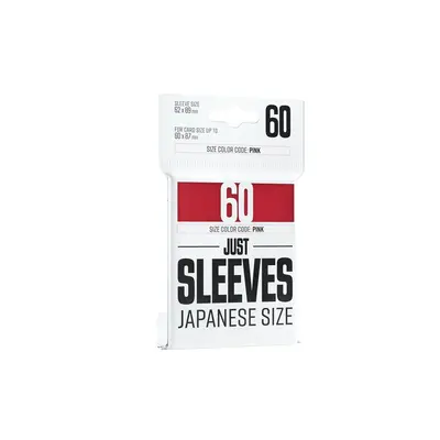 Just Sleeves - Japanese Size:  Red (60 Sleeves)