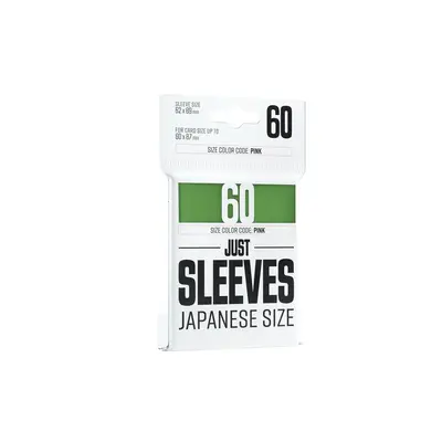 Just Sleeves - Japanese Size:  Green (60 Sleeves)