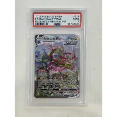 Pokemon TCG - Rayquaza VMAX (EVS 218) MINT PSA Graded  9